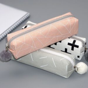 Mini Pencil Pouches – 4-Color Set (Baby Pink, Grey, Black & White)